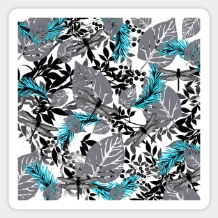 PALM LEAF DRAGONFLY BLUE Sticker